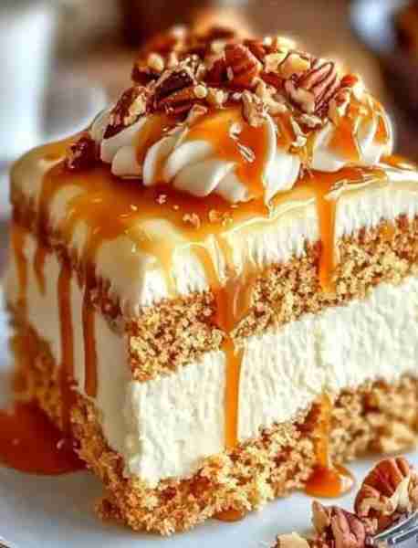 😋💕CARAMEL CRUNCH CAKE😋💕 Ingredients: For the Cake: 1½ cups all-purpose flour 1½ tsp baking powde...