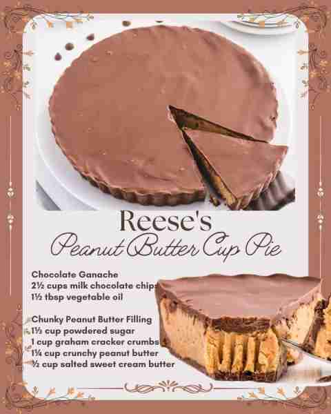 REESE'S PEANUT BUTTER CUP PIE aka GIANT REESE'S PIE, recipe created by Princess Pinky Girl Recipe li...
