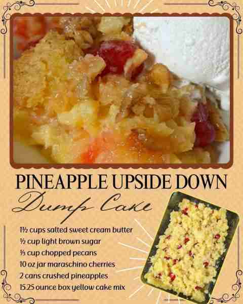 Pineapple Upside Down DUMP CAKE!! DUMP•BAKE•EAT 🍍😋🍰 🍍 1½ cups salted sweet cream butter 🍍 ½ cup...