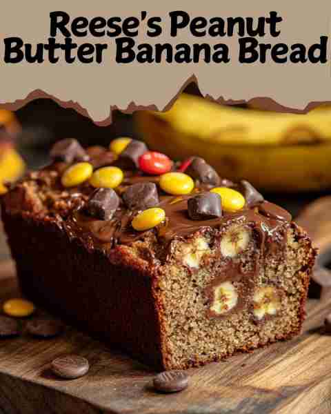 🍌🥜 Reese’s Peanut Butter Banana Bread Moist banana bread loaded with creamy peanut butter and chun...