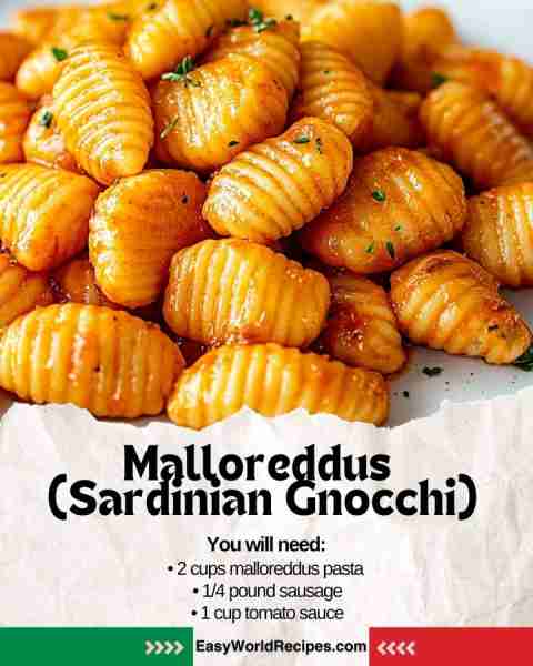 🇮🇹 Malloreddus (Sardinian Gnocchi) Tender ridged gnocchetti coated in savory tomato sausage sauce—Sa...