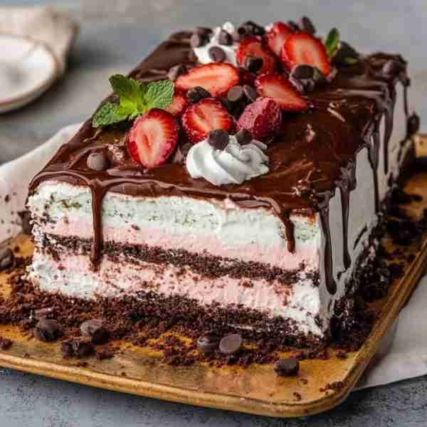 Ice Cream Sandwich Cake 🍨🍰 Ingredients - 12 ice cream sandwiches - 1 tub of whipped topping (8 oz)...