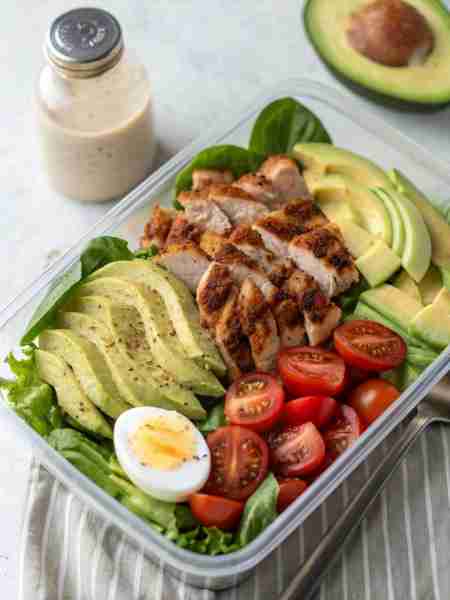 Meal-Prep Chicken & Avocado Salad A satisfying lunch box filled with grilled chicken, crispy bacon,...