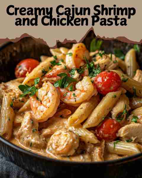 🌶️ Creamy Cajun Shrimp and Chicken Pasta Tender chicken and juicy shrimp tossed in a bold Cajun crea...