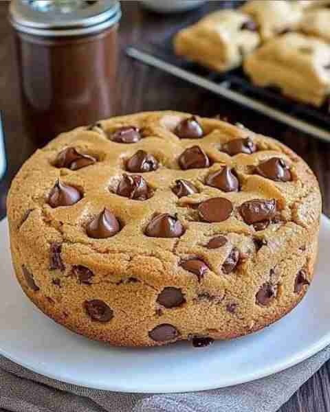 CHOCOLATE CHIP COOKIE CAKE 🍪🍫 Ingredients: • 150g melted butter • 150g brown sugar • 50g white sug...