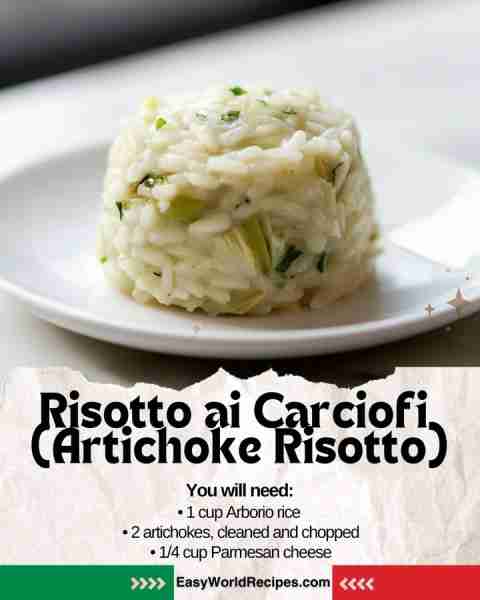 🇮🇹 Risotto ai Carciofi (Artichoke Risotto) Creamy and delicate risotto with tender artichokes and nu...