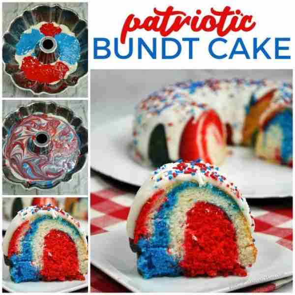 Full Recipe 👇 This PATRIOTIC BUNDT CAKE is always such a bit hit for Memorial Day and 4th of July!...