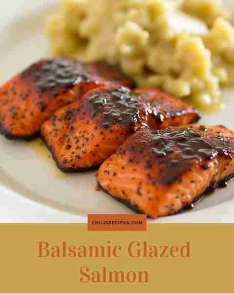 Balsamic Glazed Salmon Ingredients: Salmon fillets Balsamic vinegar, garlic, honey Method: Reduce gl...