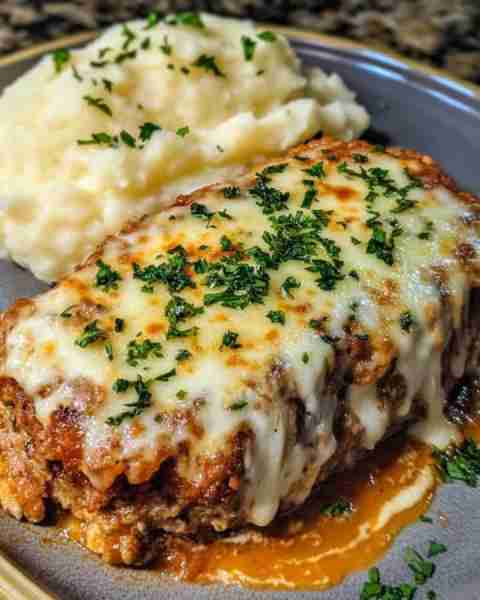Savory Garlic Parmesan Chicken Meatloaf Ingredients: 1 1/2 lbs ground chicken 1/2 cup breadcrumbs (p...