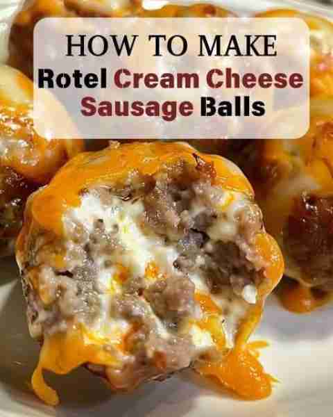 Rotel Cream Cheese Sausage Balls ✨🧀 Ingredients: 1 pound ground sausage (hot or mild, depending on...