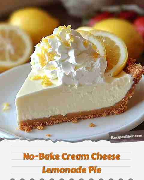 No-Bake Cream Cheese Lemonade Pie 🍰 A refreshing no-bake dessert that's perfect for hot days! 📋 I...