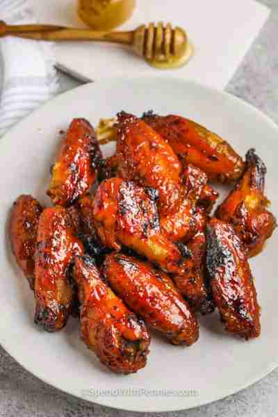 Comment RECIPE to get the recipe! These honey BBQ wings are so saucy, delicious, and EASY! You have...