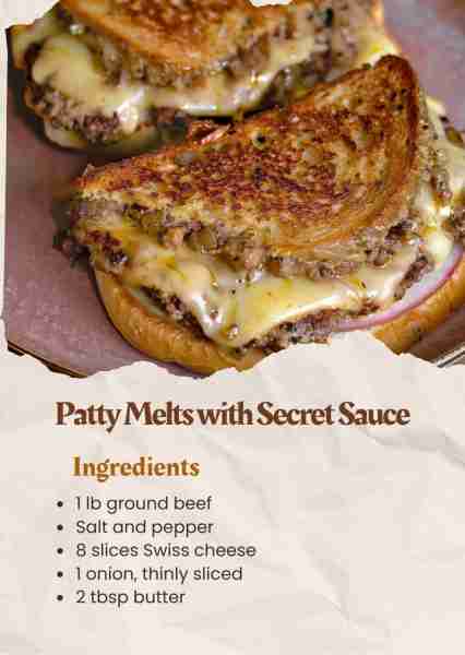Patty Melts with Secret Sauce - Don't LOSE this Recipe 😋 1 lb ground beef (80/20 recommended) Salt...
