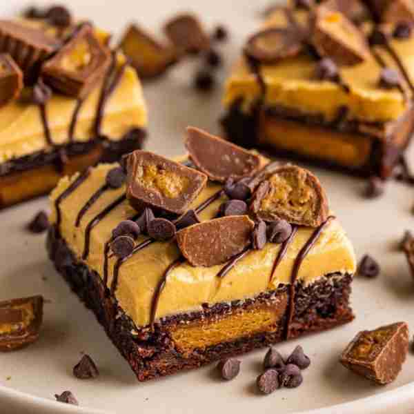 Incredible Reese's Stuffed Brownies! 💖💖💖 Fudgy brownies stuffed with Reese’s peanut butter cups a...