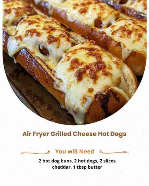 🧀 Air Fryer Grilled Cheese Hot Dogs 🌭 🛒 Ingredients: 4 hot dogs 4 slices of sandwich bread 4 slic...