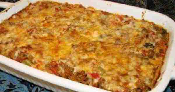 Inside Out Stuffed Pepper Casserole 2 cups chicken broth... 1 cup rice ( not instant) 1 lb ground be...