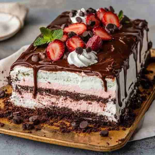 Ice Cream Sandwich Cake 🍨🍰 Ingredients - 12 ice cream sandwiches - 1 tub of whipped topping (8 oz)...