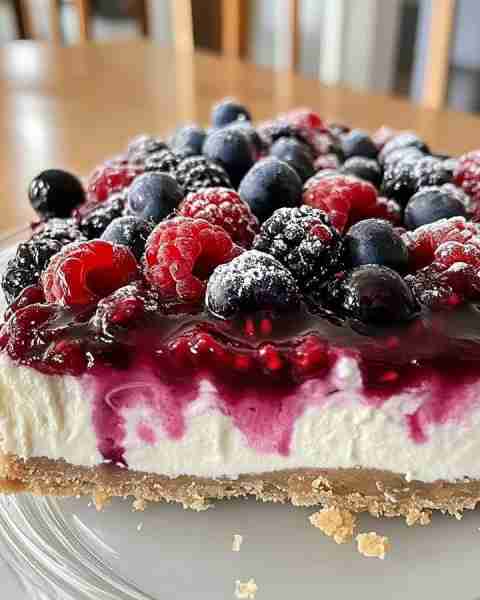 🍓🍰 Gourmet Berry Cheesecake Indulgence 🍰🍓 📝 Ingredients: 2 cups graham cracker crumbs 1/2 cup m...