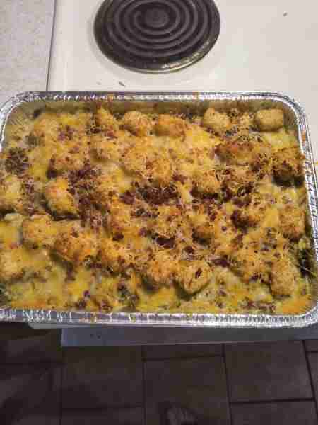 Came up with this today and it turned out amazing. Bacon cheeseburger tater tot casserole. 2lb GV ta...