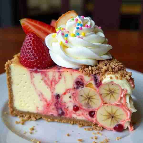 🍌🍓 Banana Strawberry Cheesecake 🍓🍌 Ingredients: For the crust: 1 1/2 cups graham cracker crumbs...
