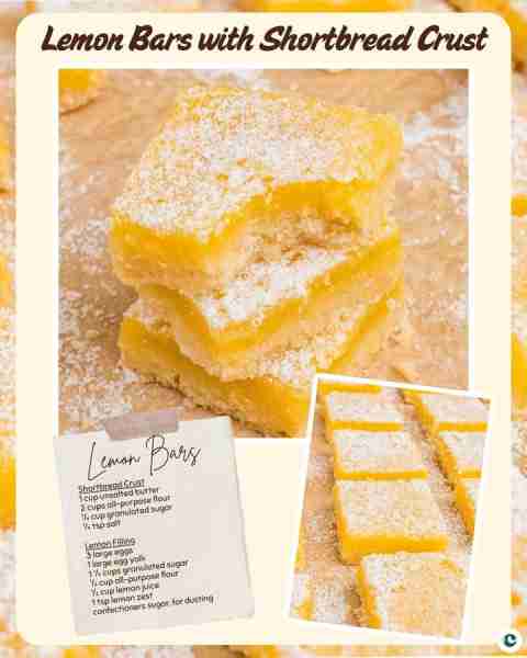 The BEST Lemon Bars! ~Crust~ 🍋 1 cup unsalted butter 🍋 2 cups all-purpose flour 🍋 ¼ cup granulate...