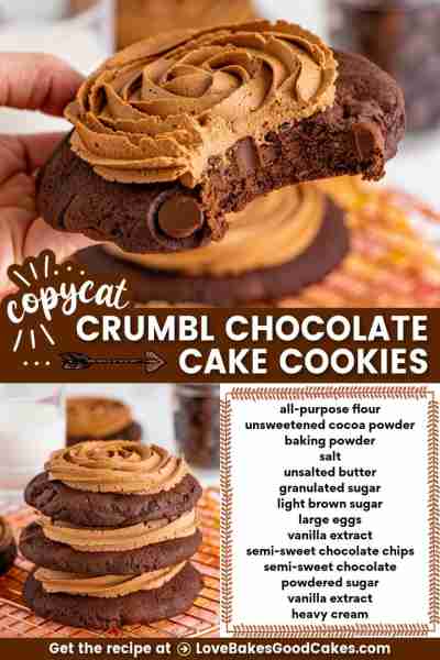 RECIPE - https://www.lovebakesgoodcakes.com/crumbl-chocolate-cake-cookies/ These Crumbl Chocolate Ca...
