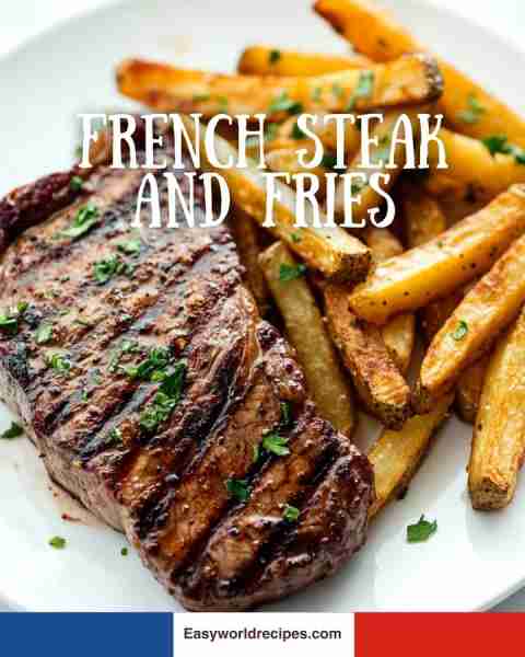 🇫🇷 Steak Frites (Steak and Fries) Classic bistro dish with seared steak and crisp, golden fries—simp...