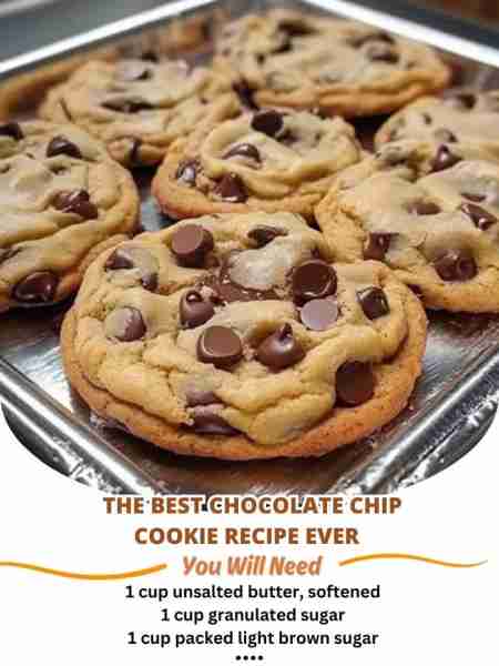 🍪 The Best Chocolate Chip Cookie Recipe Ever 🍪 Ingredients: 1 cup unsalted butter, softened 1 cup...