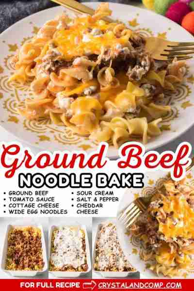 ❤️❤️ GROUND BEEF NOODLE BAKE ❤️❤️ Comfort food at it's best! 💛 RECIPE LINK IN COMMENTS 💛