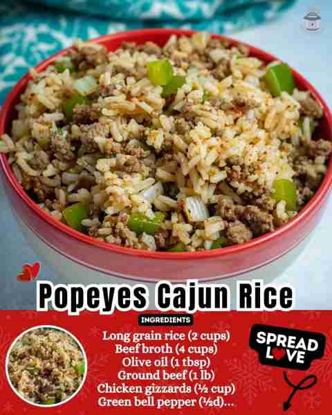 Cajun Rice from Popeyes (Copycat) 🍚 A flavorful and hearty dish with rice, ground beef, chicken giz...