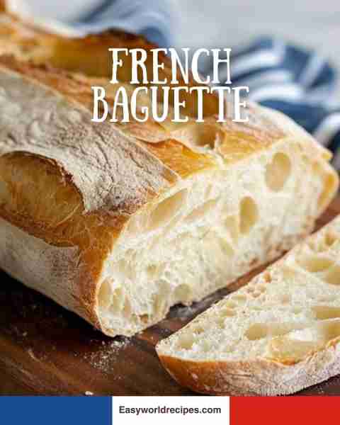 Crispy French Baguette 🥖 Crusty on the outside, soft and airy inside 🇫🇷🍞✨ recipe in the сoммεητs ⬇