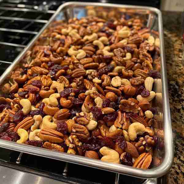 I made some nuts for an upcoming trip. They are so delicious and healthier than glazed nuts. 1 bag o...