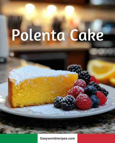 Golden Polenta Cake 🍰 Moist cornmeal cake with powdered sugar & berries 🇮🇹🍓🌽 recipe in the сo.м.м...