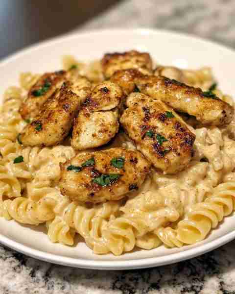 Cajun Garlic Chicken with Creamy Rotini Pasta Ingredients: 1 lb boneless, skinless chicken breasts,...