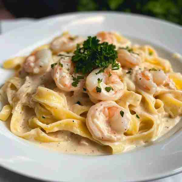 Shrimp Fettuccine Alfredo: Ingredients: For the Fettuccine Alfredo: 8 ounces fettuccine pasta 1 poun...