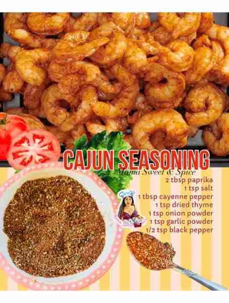 Homemade CAJUN SEASONING Blends Ingredients: 2 tbsp paprika 1 tsp salt 1 tbsp cayenne pepper 1 tsp d...