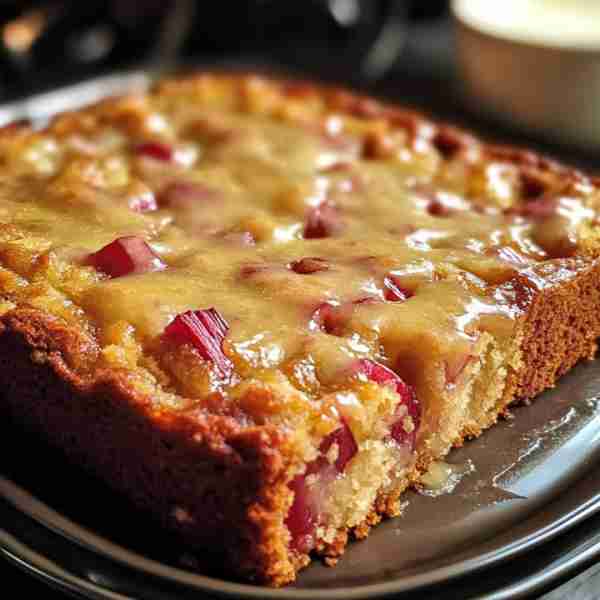 Rhubarb Cake with Butter Sauce 🍰🌱 A deliciously tangy treat perfect for any occasion! 📋 Ingredi...