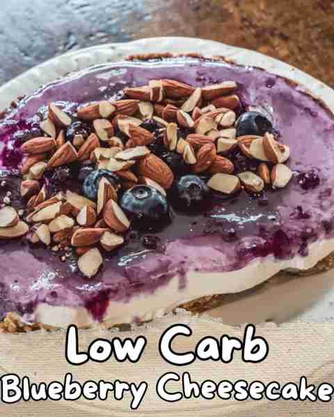 ⬇️ Low Carb Blueberry Cheesecake with Nut Crust 😋⬇️ Enjoy a delicious and guilt-free dessert that c...