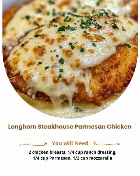🍗 Longhorn Steakhouse Parmesan Crusted Chicken 🧀 🛒 Ingredients: 2 large chicken breasts, butterfl...