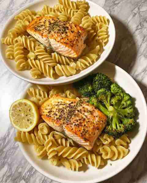 Lemon Rosemary Salmon with Broccoli Pasta Zesty Lemon Rosemary Salmon over Broccoli Pasta Ingredient...