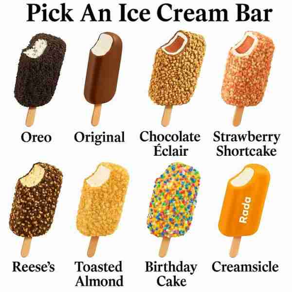 Oreo A creamy vanilla ice cream bar coated in a thick, crunchy layer of crushed Oreo cookies. The ri...