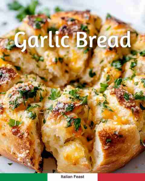 Cheesy Garlic Bread Pull-Apart 🧄 Buttery bread with melty cheese & herbs 🇮🇹🧀🌿 recipe in the (C0MM...
