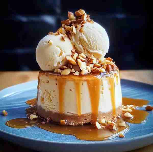 Caramel Cheesecake Ice Cream Dessert Frozen, creamy, sweet, and salty perfection! ⸻ Ingredients Chee...
