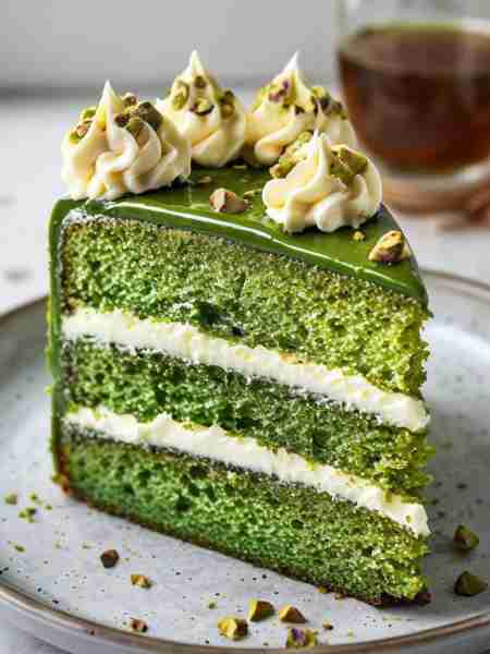 Easy Pistachio Cake with Cream Cheese Frosting Ingredients: • 1 box (15.25 oz) white cake mix • 1 pa...