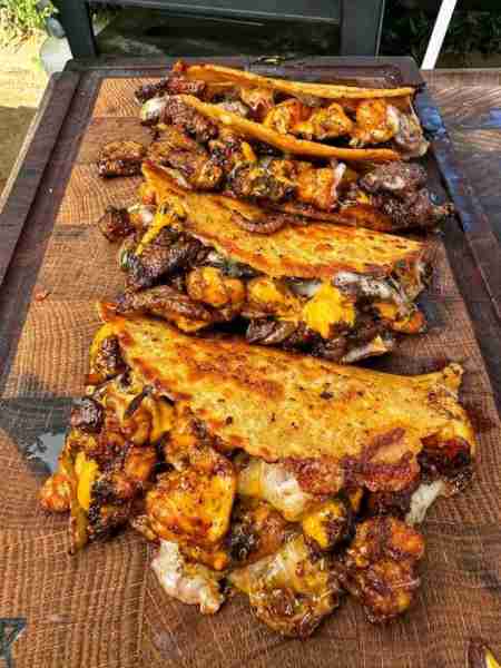 Steak and shrimp tacos