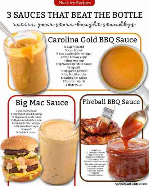 Three sauces that beat the bottle retire your store bought standbys. ~~ Ingredients: 1. Carolina Mus...