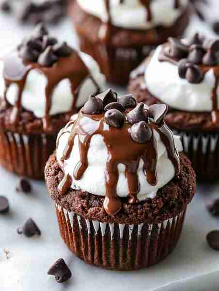 Heavenly Brownie Cupcakes Recipe 🧁🍫🎉 These brownie cupcakes are ultra fudgy and secretly stuffed...