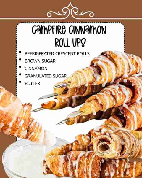 🪵 CAMPING CINNAMON ROLL UPS!! These are so fun to make! Kids love them! ⭐️⭐️ RECIPE IN THE COMMENTS