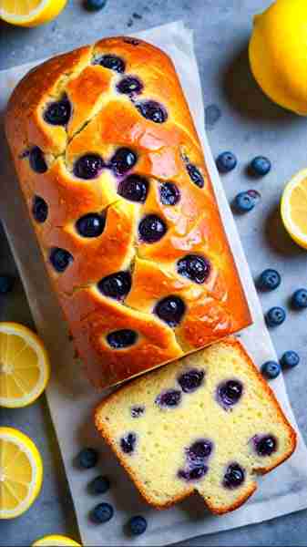LEMON BLUEBERRY SWIRL BREAD Ingredients: For the Bread: 1½ cups all-purpose flour 1 tsp baking powde...