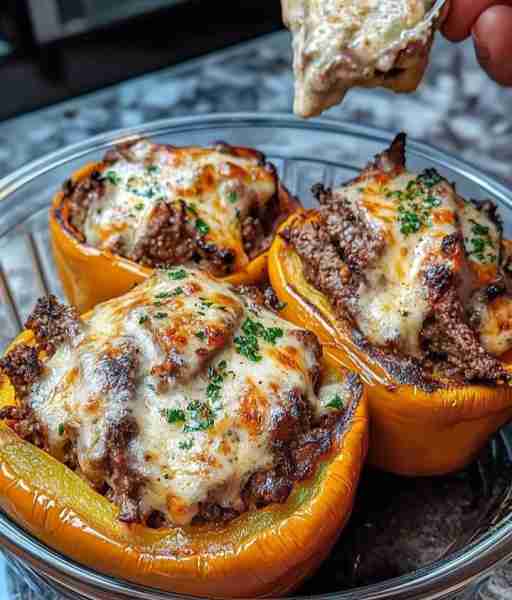 Loaded Philly Cheesesteak Stuffed Peppers Crispy, Cheesy, Irresistible – You’ll Want Seconds! Ingre...